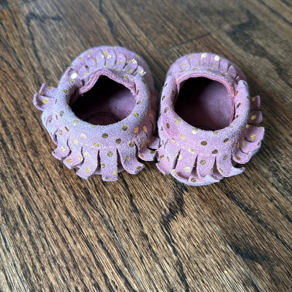 Birdrock Baby Polka Dot Moccasins